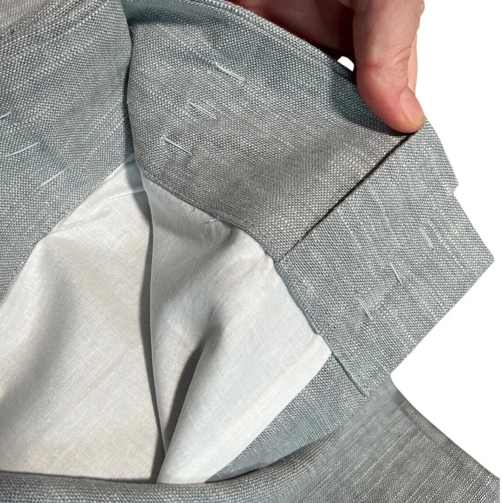 Pottery Barn Grey Linen Cotton Blend Lined Curtain Panel 50x108 Back Tab Rod